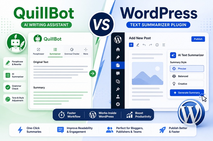 QuillBot vs WordPress Text Summarizer Plugin