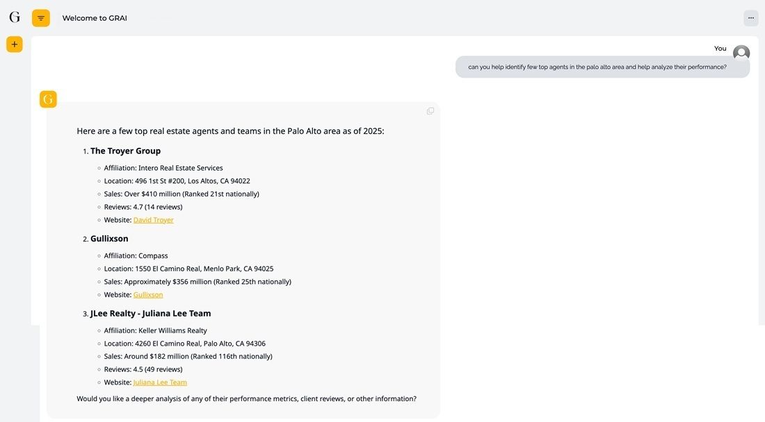 GRAI Ranked Agents in Palo Alto
